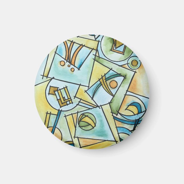 All Shapes And Sizes-Modern Geometric Art Magnet (Front)