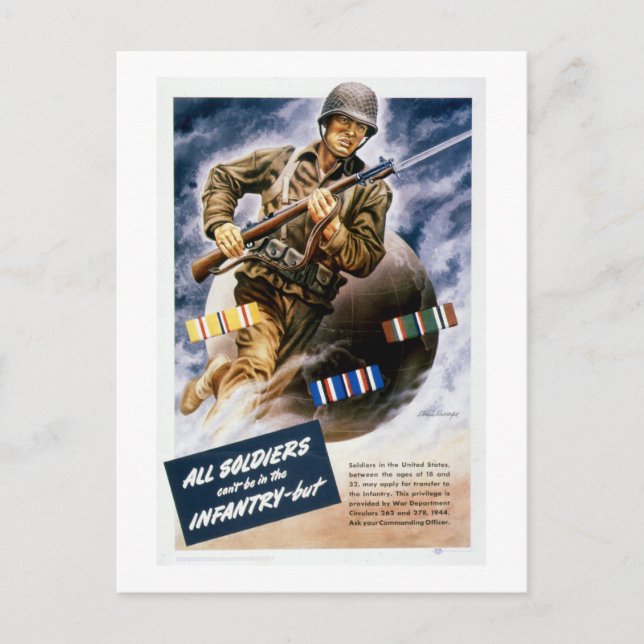 All Soldiers Can't be in the Infantry Postcard (Front)