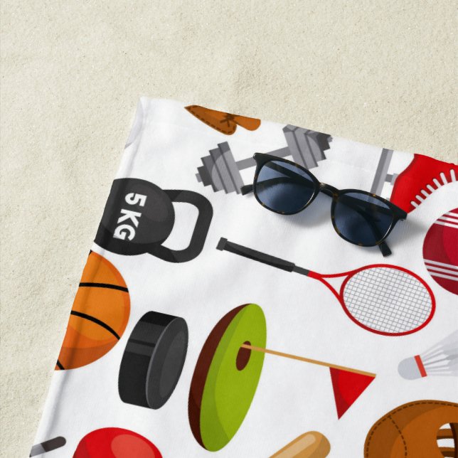 All Sports Background Beach Towel (In Situ)