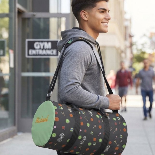 All Sports Equipment Pattern Duffle Bag (Creator Uploaded)