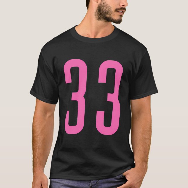 All Sports Fan Favourite Pink Number 33 Jersey T-Shirt (Front)