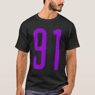All Sports Fan Favourite Purple Number 91 Jersey T-Shirt
