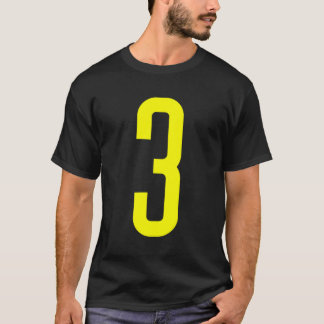 All Sports Fan Favourite Yellow Number 3 Jersey T-Shirt