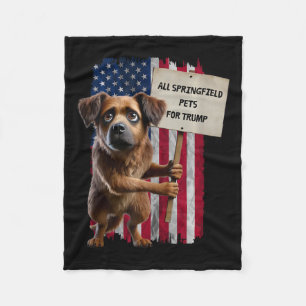 All Springfield Pets For Trump They Eating Dogs Fu Fleece Blanket