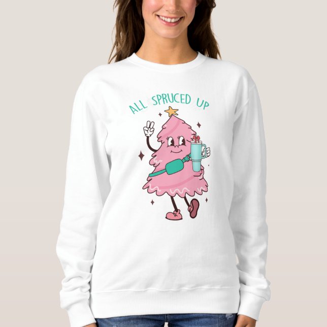 All Spruced Up Bougie Fir Life, Bougie Xmas Tree Sweatshirt (Front)