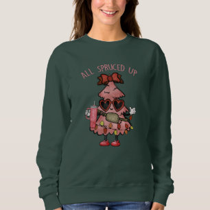 All Spruced Up - Funny Bougie Christmas Tree Sweatshirt