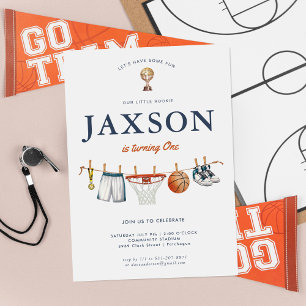 All Star 1st Birthday Basketball Champ Birthday Invitation