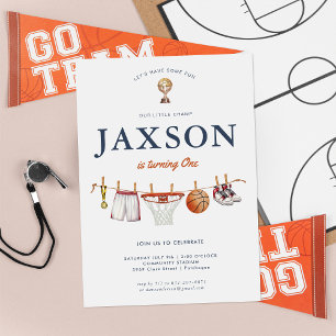 All Star 1st Birthday Basketball Champ Birthday Invitation