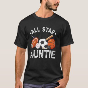 All Star Auntie Of The Birthday Boy Basketball Soc T-Shirt