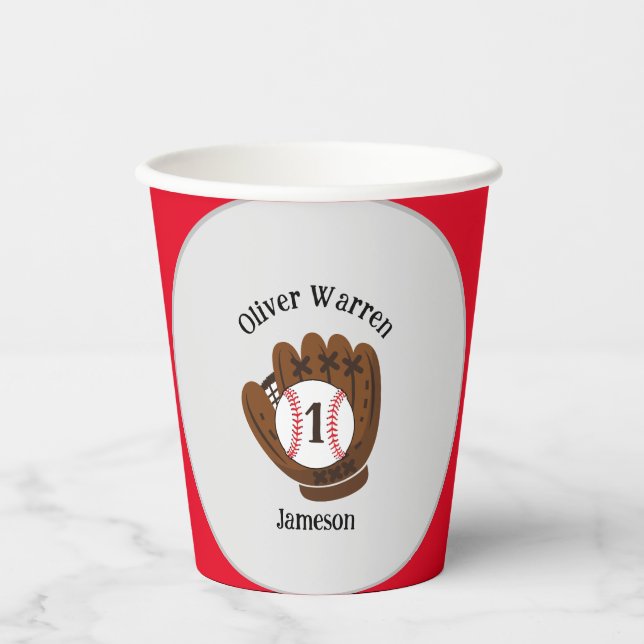 All-Star Baby Boy's 1st Birthday Baby Shower Paper Cups (Front)