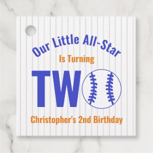 All-Star Baseball 2nd Birthday Favour Tags