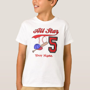 All Star Baseball 5th Birthday Personalised T-Shirt