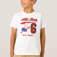 All Star Baseball 6th Birthday Personalised