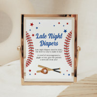 All Star Baseball Baby Shower Late Night Diapers