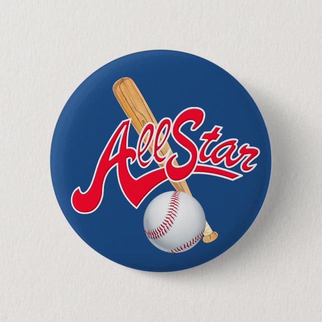 All Star Baseball sports button (Front)