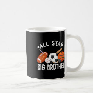 All Star Big Brother Of The Birthday Sketll Soccer Coffee Mug