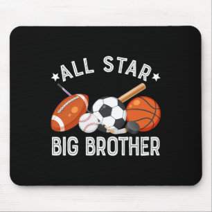 All Star Big Brother Of The Birthday Sketll Soccer Mouse Pad