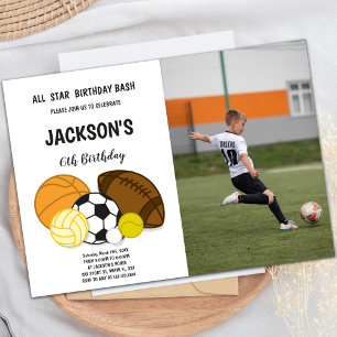 All Star Birthday Bash Sports Invitations photo