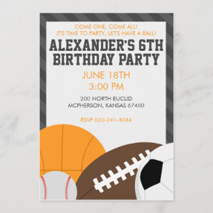 All Star Birthday Party Invitation