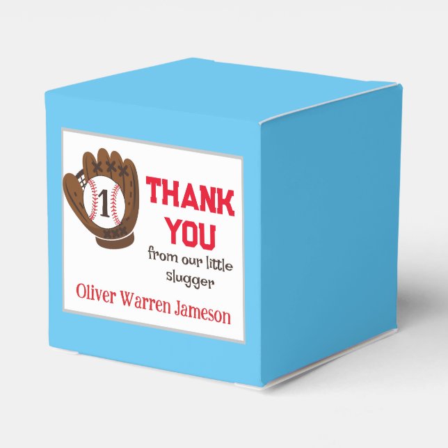 All Star Boy's Baseball Birthday Favour Box (Back Side)