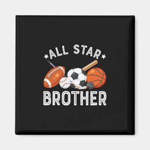 All Star Brother Of The Birthday Boy Sketll Soccer Magnet