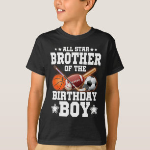 All Star Brother Of The Birthday Boy Sketll Soccer T-Shirt