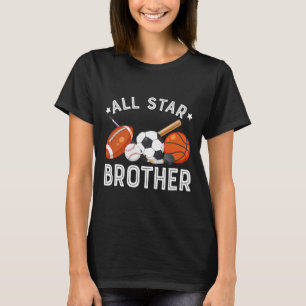 All Star Brother Of The Birthday Boy Sketll Soccer T-Shirt