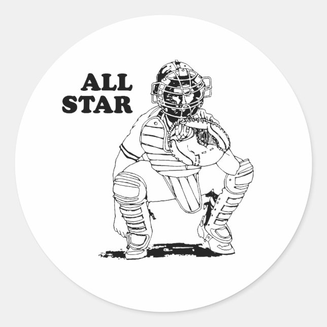 All Star Catcher Classic Round Sticker (Front)