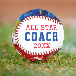 ALL STAR COACH Thank You 2 Photo Personalised Baseball