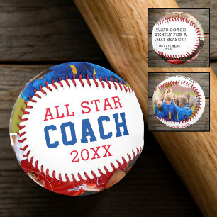ALL STAR COACH Thank You 2 Photo Personalised Baseball