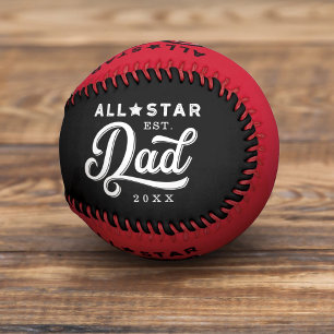 All-Star Dad, Black & Red Bat & Monogram Baseball