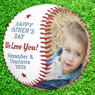 All Star DAD Custom 2 Photo Happy Father's Day Baseball
