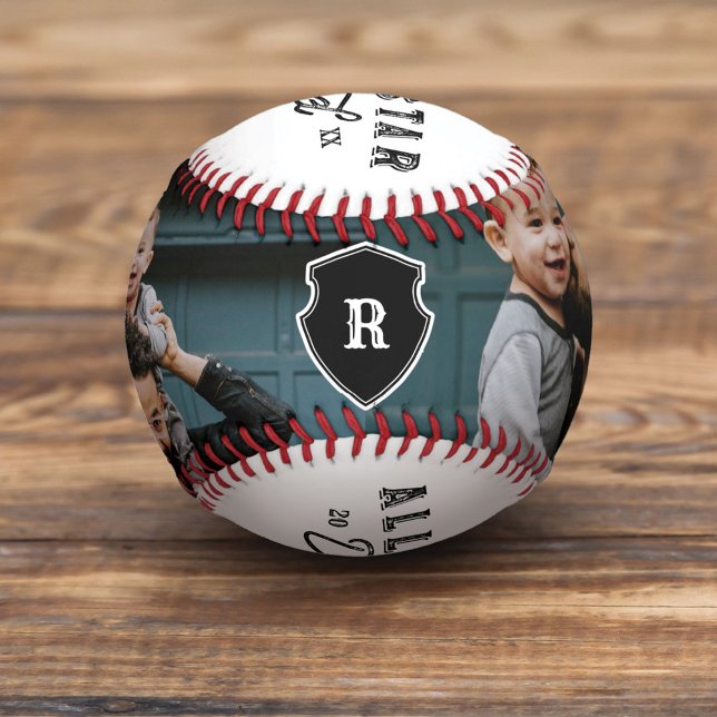All Star Dad Gift For Dad Custom Photo & Monogram Baseball (Creator Uploaded)