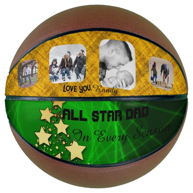 All Star Dad Green and Gold Basketball (Front)
