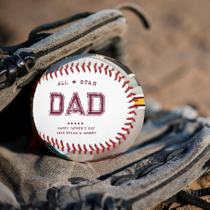 All Star Dad Happy Father's Day Photo Baseball