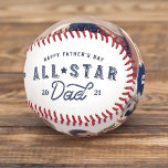 All Star Dad | Happy Father's Day Photo & Monogram Baseball<br><div class="desc">The perfect gift for your sporty all-star dad. Celebrate your special and wonderful father in your life with our memorable and personalised all-star dad baseball. The design features "Happy Father's Day" & "All-Star Dad" in a cool typographic design in navy blue. Customise with year, along with two of your own...</div>