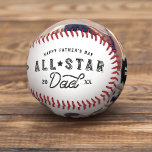 All Star Dad | Happy Father's Day Photo & Monogram Baseball<br><div class="desc">The perfect gift for your sporty all-star dad. Celebrate your special and wonderful father in your life with our memorable and personalised all-star dad baseball. The design features "Happy Father's Day" & "All-Star Dad" in a cool typographic design in black. Customise with year, along with two of your own special...</div>