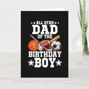 All Star Dad Of The Birthday Boy Sketll Soccer Spo Card