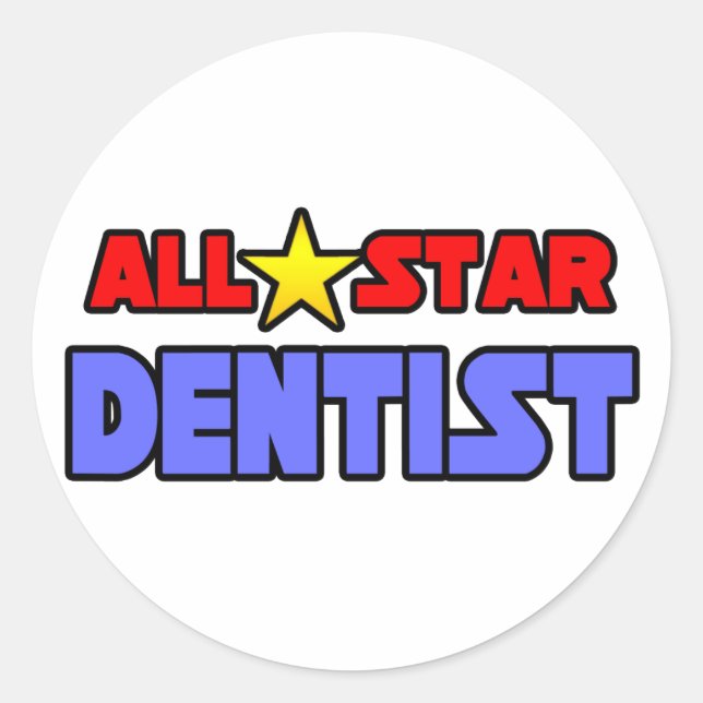 All Star Dentist Classic Round Sticker (Front)