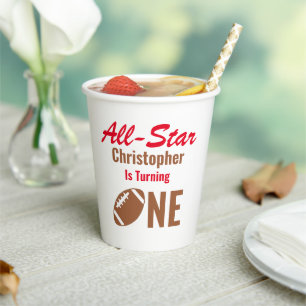 All Star Football 1st Birthday Paper Cups