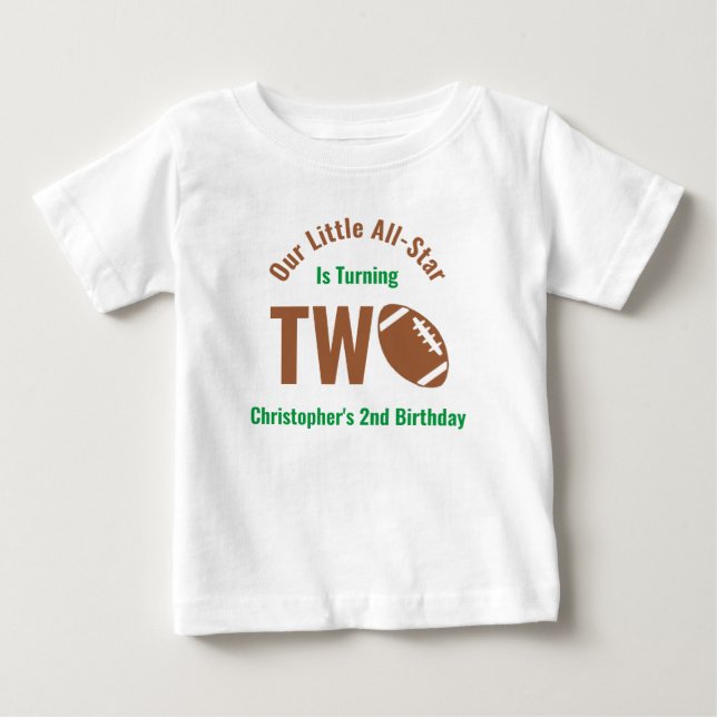 All-Star Football 2nd Birthday Baby T-Shirt (Front)