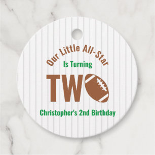 All-Star Football 2nd Birthday Favour Tags