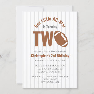 All-Star Football 2nd Birthday Invitation