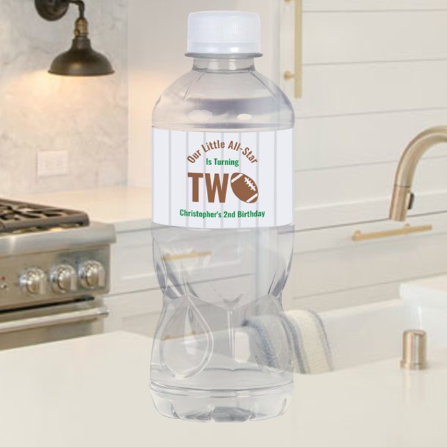 All-Star Football 2nd Birthday Water Bottle Label (Creator Uploaded)