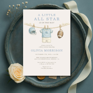 All Star Football Clothesline Baby Shower Invitation