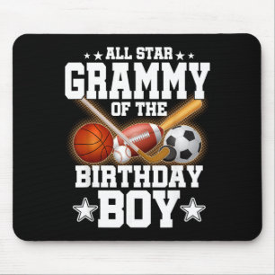All Star Grammy Of The Birthday Boy Basball Soccer Mouse Pad