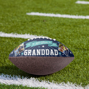 All Star Granddad   Custom Grandpa Photo Football