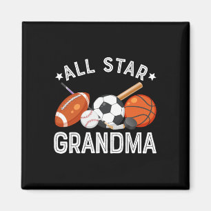 All Star Grandma Of The Birthday Boy Sketll Soccer Magnet