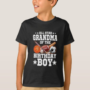 All Star Grandma Of The Birthday Boy Sketll Soccer T-Shirt