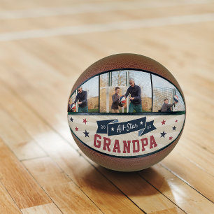 All-Star Grandpa Custom Photo Basketball